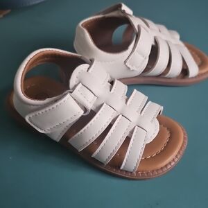 White baby sandals never worn, baby 5